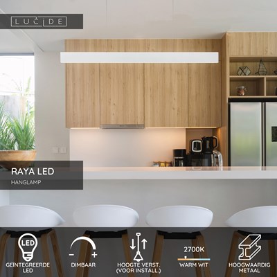 Lucide RAYA LED - Hanglamp - LED Dimb. - 1x36W 2700K - Wit